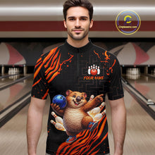 Load image into Gallery viewer, Orange Funny Wombat Bowling Shirt for Men Custom Bowling Jersey Polo &amp; Quarter-Zip Bowling Outfit  QZT923