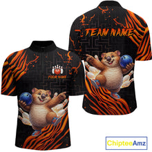 Load image into Gallery viewer, Orange Funny Wombat Bowling Shirt for Men Custom Bowling Jersey Polo &amp; Quarter-Zip Bowling Outfit  QZT923