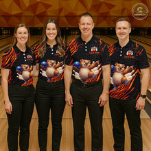 Load image into Gallery viewer, Orange Funny Wombat Bowling Shirt for Men Custom Bowling Jersey Polo &amp; Quarter-Zip Bowling Outfit  QZT923