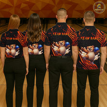 Load image into Gallery viewer, Orange Funny Wombat Bowling Shirt for Men Custom Bowling Jersey Polo &amp; Quarter-Zip Bowling Outfit  QZT923