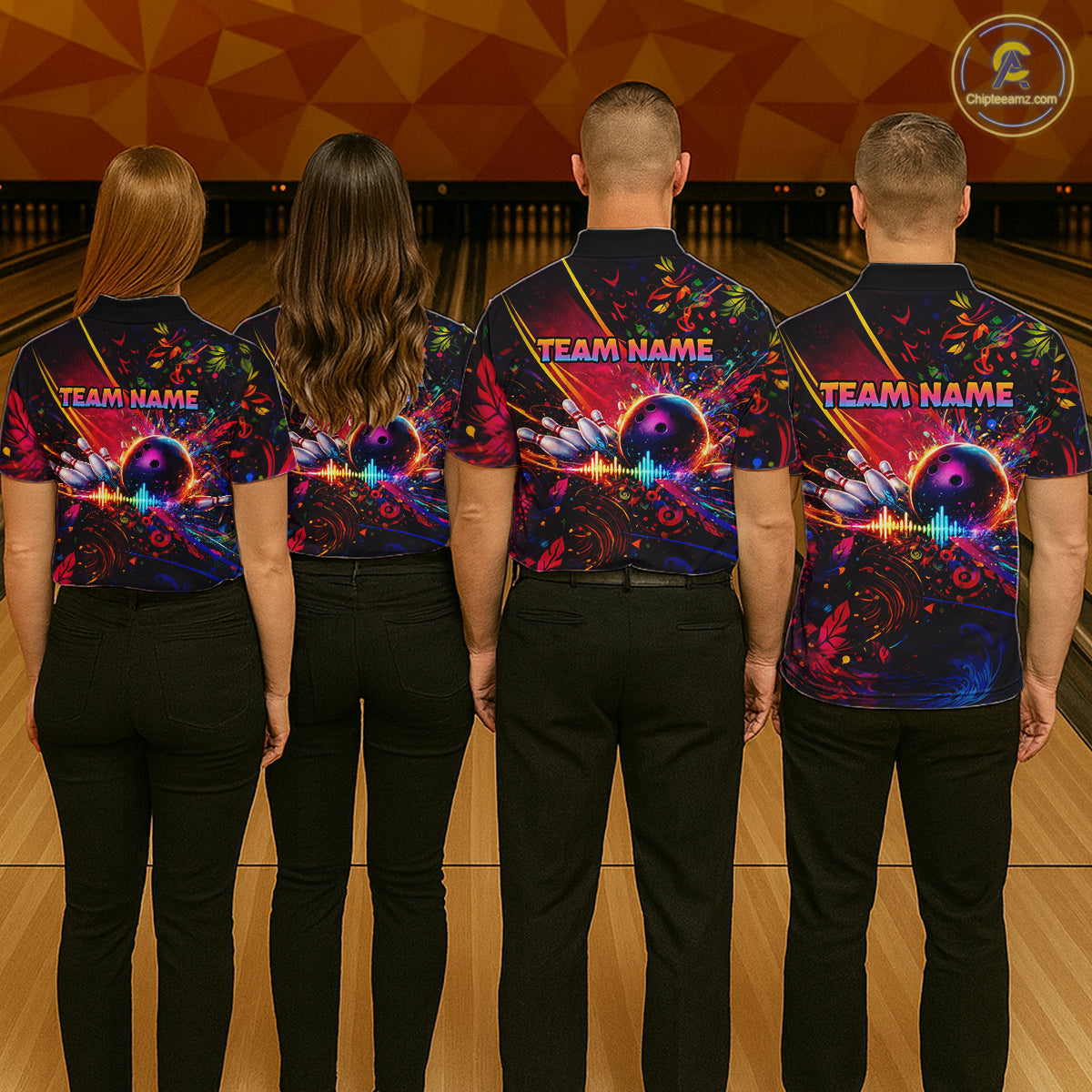 Custom Retro Music Bowling Shirt for Men Bowling Jersey Polo & 1/4-Zip Bowling Tournament QZT954