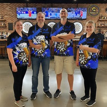 Load image into Gallery viewer, Funny Blue Beer Dartboard Team Shirt for Men Custom Dart Jersey Polo &amp; Quarter-Zip Dart Outfit DHT40
