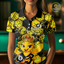Load image into Gallery viewer, Funny Bee 8 Ball Billiard Shirts for Women Custom Billiard Team Jersey Polo &amp; 1/4 Zip BHT29