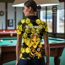 Load image into Gallery viewer, Funny Bee 8 Ball Billiard Shirts for Women Custom Billiard Team Jersey Polo &amp; 1/4 Zip BHT29