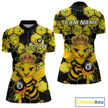 Load image into Gallery viewer, Funny Bee 8 Ball Billiard Shirts for Women Custom Billiard Team Jersey Polo &amp; 1/4 Zip BHT29