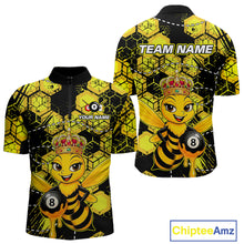 Load image into Gallery viewer, Funny Bee 8 Ball Billiard Shirts for Men Custom Billiard Team Jersey Polo &amp; 1/4 Zip BHT29