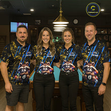 Load image into Gallery viewer, Custom Ugly Raccoon 8 Ball Billiard Shirts for Men Billiard Team Jersey Polo &amp; 1/4 Zip Pool Shirt BHT31