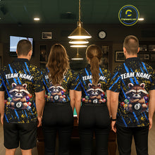 Load image into Gallery viewer, Custom Ugly Raccoon 8 Ball Billiard Shirts for Men Billiard Team Jersey Polo &amp; 1/4 Zip Pool Shirt BHT31