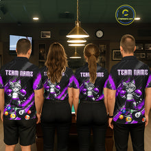 Load image into Gallery viewer, Custom Funny Purple Cat 8 Ball Billiard Shirts for Men Billiard Team Jersey Polo &amp; 1/4 Zip Pool Shirt BHT32
