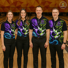 Load image into Gallery viewer, Multicolor Dragon Bowling Shirt for Women Custom Bowling Jersey Polo &amp; 1/4-Zip QZT1051