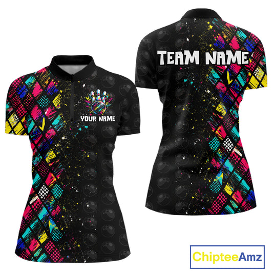 Colorful polo shirts with customizable text on a white background, featuring the brand 'Chiptee Amz'.