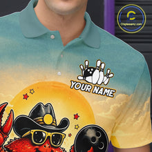 Load image into Gallery viewer, Person wearing a teal polo shirt with a colorful design and 'Your Name' text.