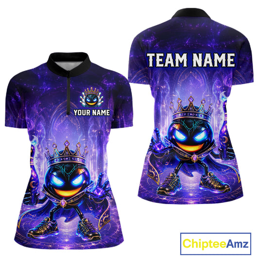 Customizable purple superhero shirt with 'Your Name' and 'Team Name' text on a white background.