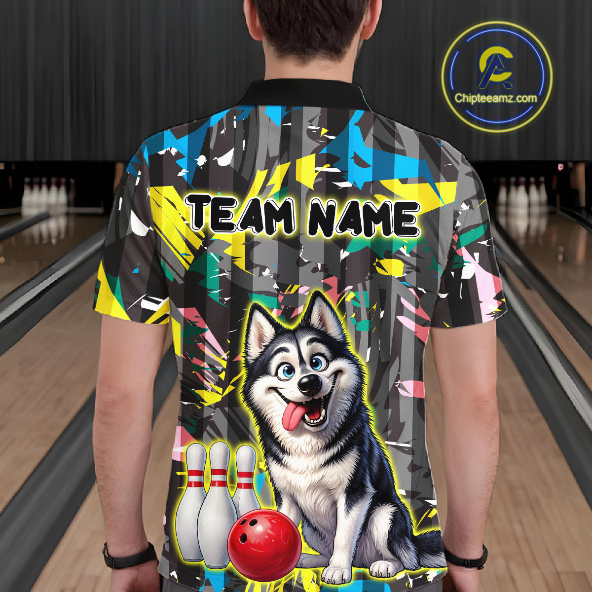 Funny Husky Bowling Shirt for Men Custom Bowling Team Jersey Bowling Outfit Polo & Quarter-Zip QZT971