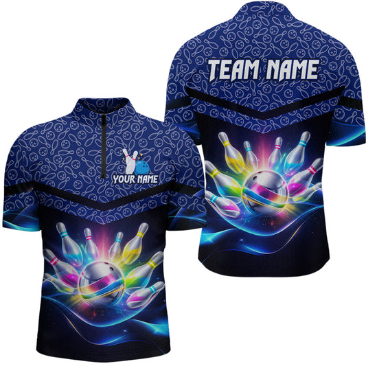 Personalized Bowling Team Shirt for Men  Polo & 1/4 Zip Bowling Jersey League QZT839