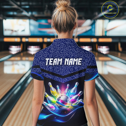 Personalized Bowling Team Shirt for Women  Polo & 1/4 Zip Bowling Jersey League QZT839