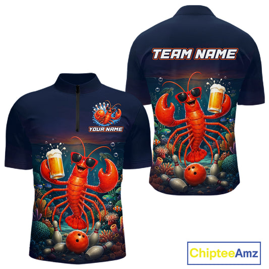 Navy blue shirt with a lobster design and 'Team Name' text on a white background