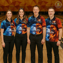 Load image into Gallery viewer, Fire and Ice Wolf Bowling Team Shirt Custom Bowling League Jersey for Women Bowling Polo &amp; 1/4-Zip QZT937
