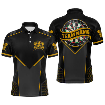 Personalized Yellow Dart Team Shirt for Men Custom Dart Jersey Polo & 1/4-Zip Dartboard Outfit DHT16