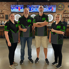 Load image into Gallery viewer, Personalized Green Dart Team Shirt for Men Custom Dart Jersey Polo &amp; 1/4-Zip Dartboard Outfit DHT16