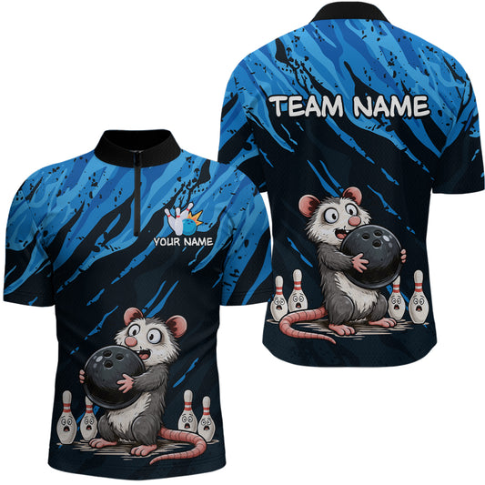 Custom Funny Opossum Bowling Team Jersey Ugly Bowling Shirt League for Men Bowling Gift QZT846