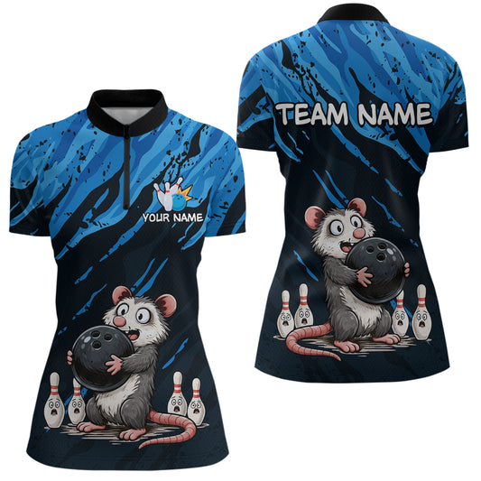 Custom Funny Opossum Bowling Team Jersey Ugly Bowling Shirt League for Women Bowling Gift QZT846