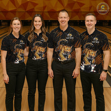 Load image into Gallery viewer, Custom Leopard Bowling Shirt for Men Bowling Team Jersey Polo &amp; Quarter-Zip Bowling Performance QZT983