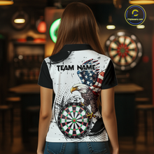 Load image into Gallery viewer, Custom American Eagle Dart Shirs for Women Patriotic Dartboard Shirt Gift Dart Jersey DHT4