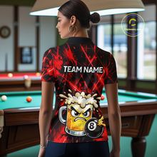 Load image into Gallery viewer, Custom Red Funny Beer Billiard Shirt for Women Billiard Jersey 8 Ball Pool Shirt Outfit BHT23