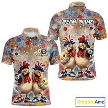 Load image into Gallery viewer, Custom Funny Chicken Billiard Shirt for Men Colorful 8 Ball &amp; 9 Ball Shirt Buddy Billiard Jersey BHT42