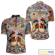 Load image into Gallery viewer, Custom Funny Chicken Billiard Shirt for Men Colorful 8 Ball &amp; 9 Ball Shirt Buddy Billiard Jersey BHT42