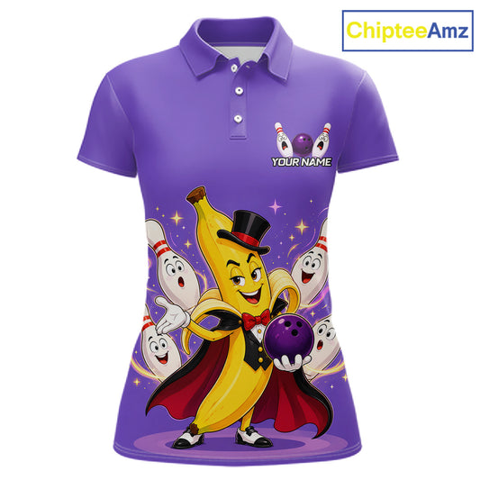 Purple polo shirt with cartoon character design and 'ChipteeAmz' branding