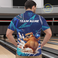 Load image into Gallery viewer, Custom Funny Wombat Bowling Team Shirt Navy Bowling Jersey for Men Bowling Performance QZT924