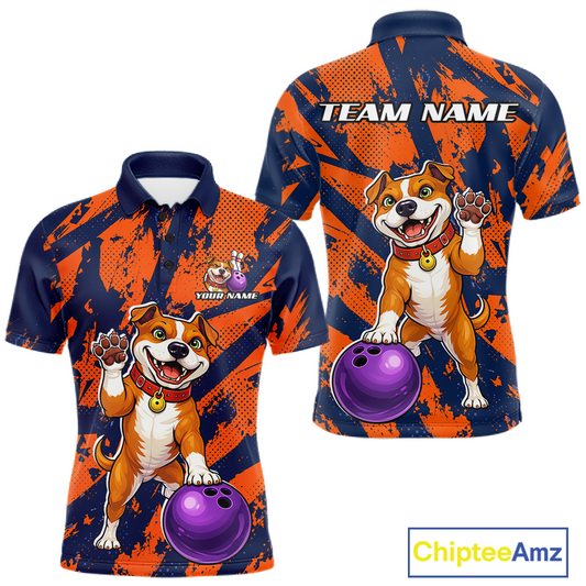Custom Pitbull Bowling Shirt for Men Bowling Team Jersey Polo & Quarter-Zip QZT1002