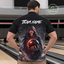 Load image into Gallery viewer, Personalized Grim Reaper Bowling Team Shirt for Men Bowling Jersey Polo &amp; 1/4-Zip Bowling Outfit QZT881