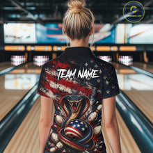 Load image into Gallery viewer, Person wearing a themed shirt with 'Team Name' at a bowling alley.