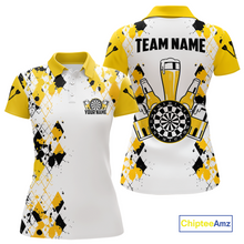Load image into Gallery viewer, Custom Funny Beer Dart Shirt Argyle Dart Team Jersey for Women Dartboard Polo &amp; Quarter-Zip Shirts DHT14