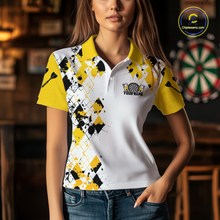 Load image into Gallery viewer, Custom Funny Beer Dart Shirt Argyle Dart Team Jersey for Women Dartboard Polo &amp; Quarter-Zip Shirts DHT14