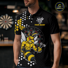 Load image into Gallery viewer, Custom Funny Bee Dart Team Shirt for Men Dart League Jersey Polo &amp; 1/4-Zip Dartboard Shirt Outfit DHT17