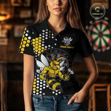 Load image into Gallery viewer, Custom Funny Bee Dart Team Shirt for Women Dart League Jersey Polo &amp; 1/4-Zip Dartboard Shirt Outfit DHT17