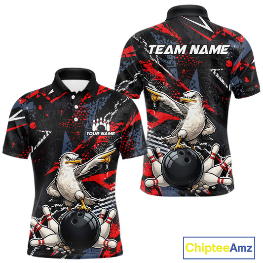 Custom Funny Gull Bowling Team Shirt for Men Bowling League Jersey Polo & Quarter-Zip QZT1016
