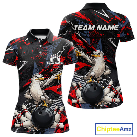 Custom Funny Gull Bowling Team Shirt for Women Bowling League Jersey Polo & Quarter-Zip QZT1016