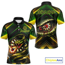 Load image into Gallery viewer, Yellow &amp; Green Cobra Snake Dart Shirts for Men Custom Dart Team Jersey Polo &amp; 1/4-Zip Dart Outfit DHT22