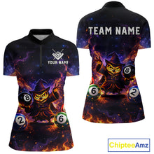 Load image into Gallery viewer, Custom Owl Witch Billiard Shirt for Women 8 Ball Billiard Jersey Pool Shirt Polo &amp; 1/4 Zip Unisex BHT3