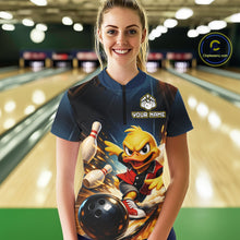 Load image into Gallery viewer, Personalized Funny Duck Bowling Team Shirt for Women Bowling League Uniform Polo &amp; 1/4-Zip QZT858