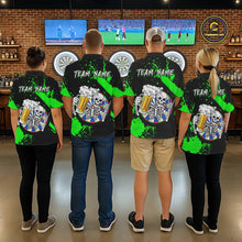 Load image into Gallery viewer, Custom Green Skeleton Dart Jersey for Team Polo &amp; 1/4 Zip Beer Dartboard Shirts Dart Jerseys Gift for Women DHT3
