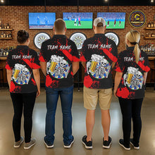 Load image into Gallery viewer, Custom Red Skeleton Dart Jersey for Team Polo &amp; 1/4 Zip Beer Dartboard Shirts Dart Jerseys Gift for Women DHT3
