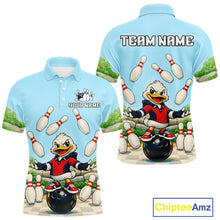 Load image into Gallery viewer, Personalized Funny Duck Bowling Team Shirt for Men Bowling Jersey Performance Polo &amp; 1/4-Zip QZT45