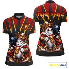 Load image into Gallery viewer, Custom Funny King Pins Bowling Shirt for Women Bowling Team Jersey Bowling Buddies Outfit Polo &amp; 1/4 Zip QZT947