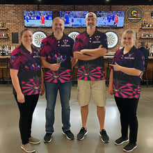 Load image into Gallery viewer, Personalized Pink Dart Shirt for Women Team Dart Jersey Dartboard Shirt Polo &amp; Quarter-Zip DHT12